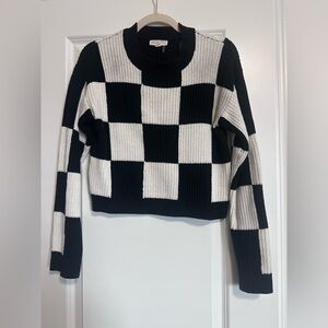 GREY LAB Black & White Checkered Sweater